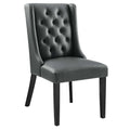 Baronet Button Tufted Vegan Leather Dining Chair - Gray