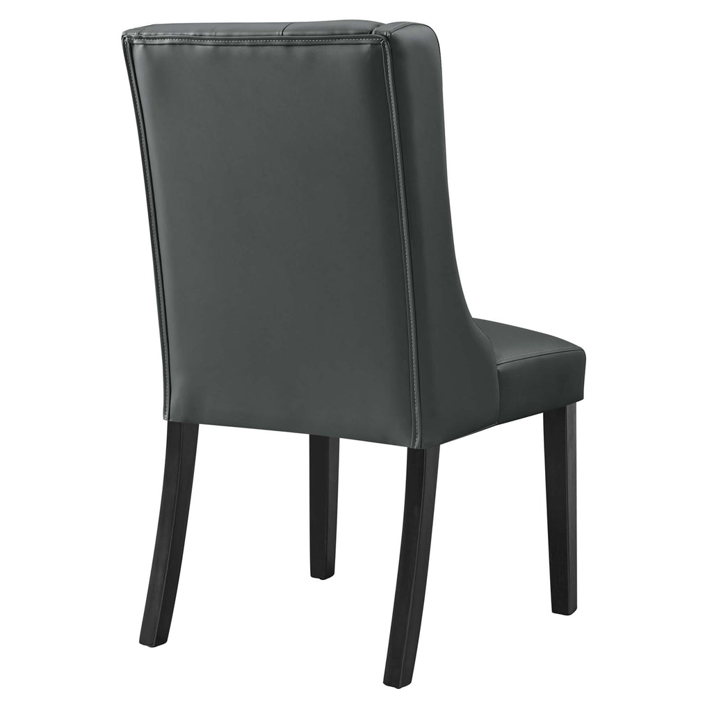 Baronet Button Tufted Vegan Leather Dining Chair - Gray
