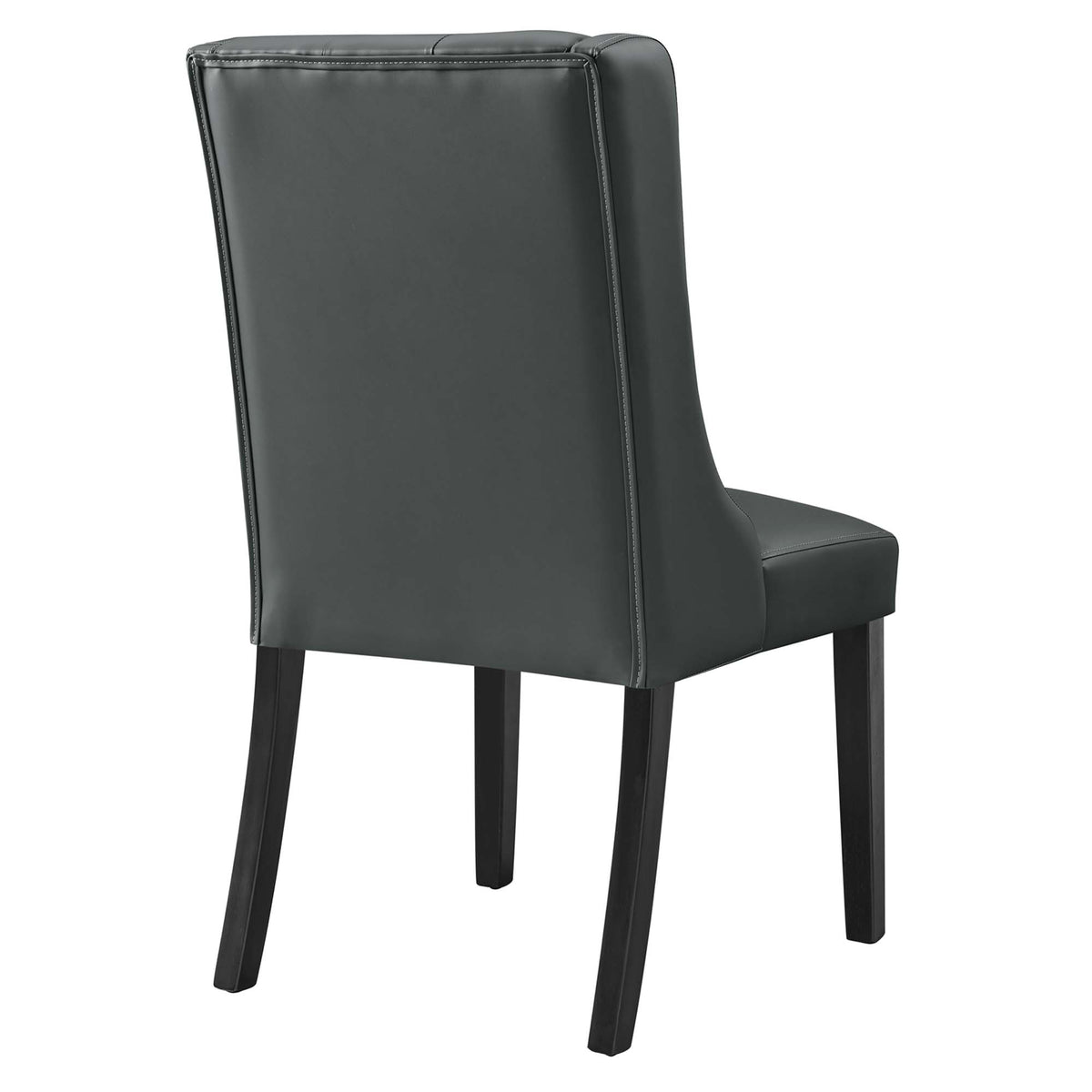 Baronet Button Tufted Vegan Leather Dining Chair - Gray