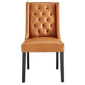 Baronet Button Tufted Vegan Leather Dining Chair - Tan