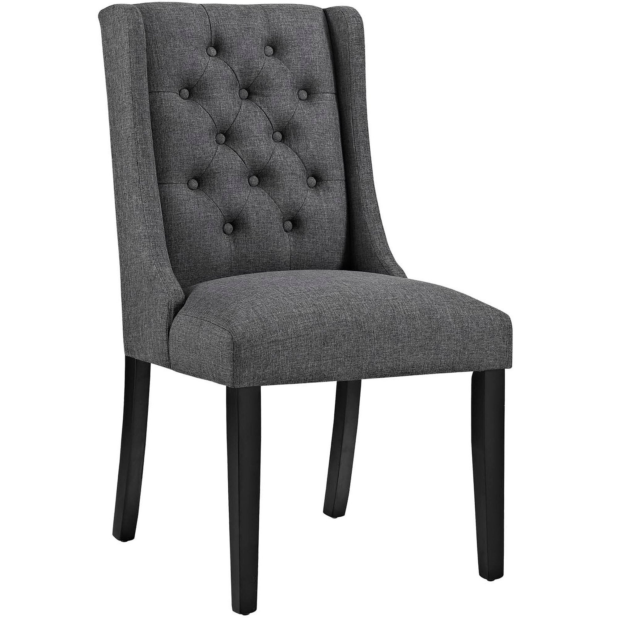 Baronet Button Tufted Fabric Dining Chair - Gray