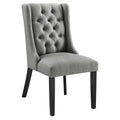 Baronet Button Tufted Fabric Dining Chair - Light Gray