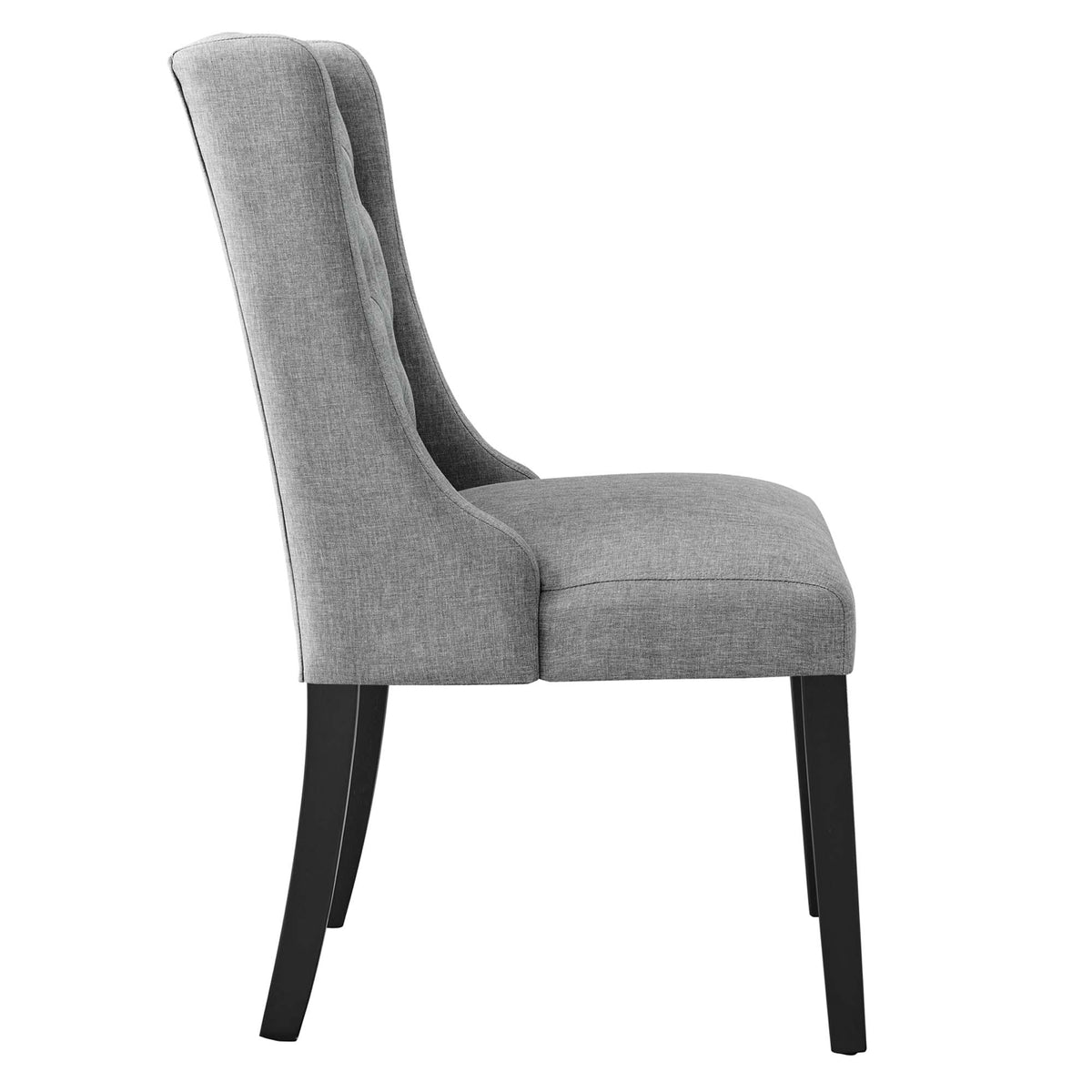 Baronet Button Tufted Fabric Dining Chair - Light Gray