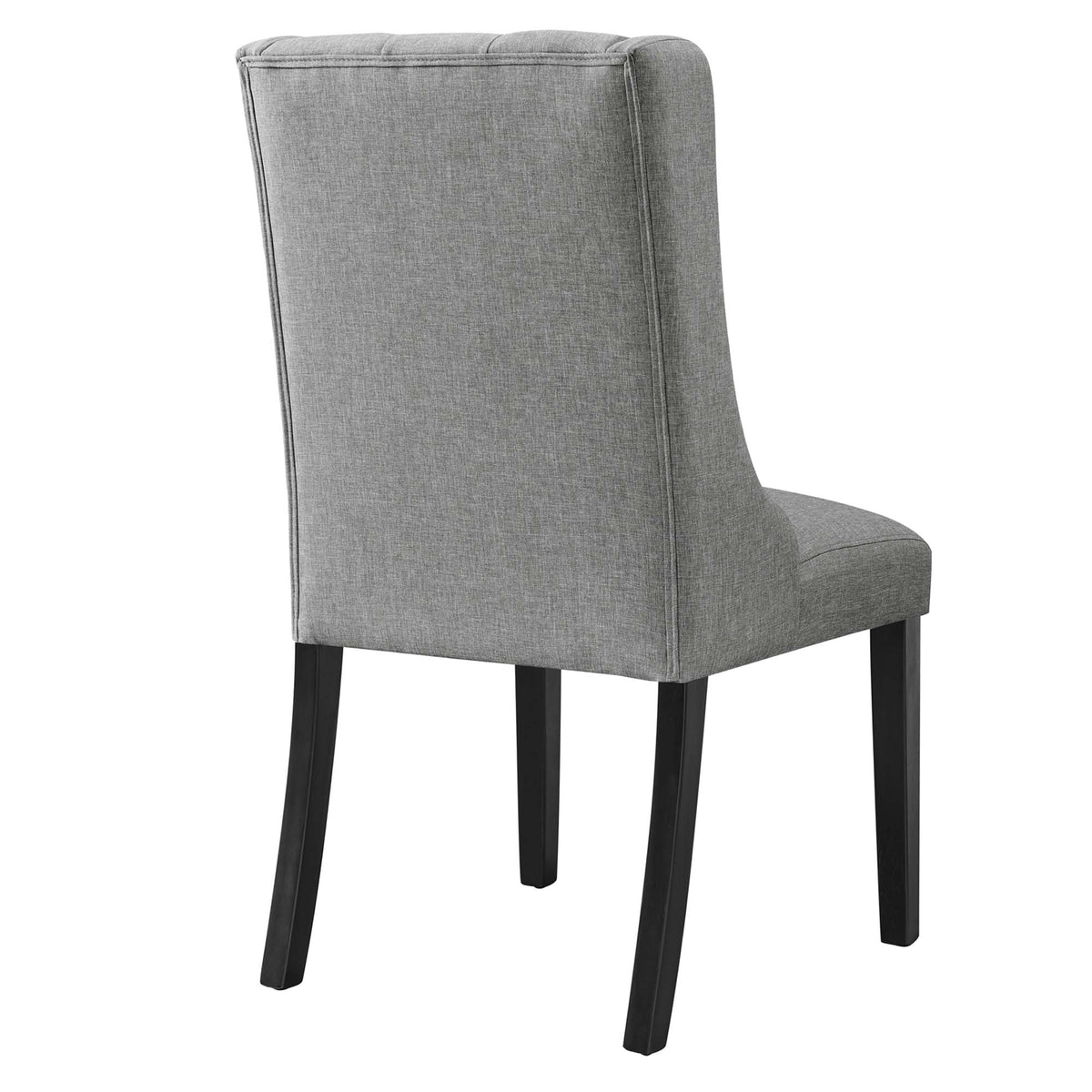 Baronet Button Tufted Fabric Dining Chair - Light Gray
