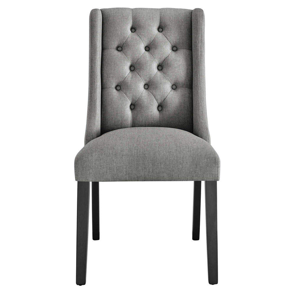 Baronet Button Tufted Fabric Dining Chair - Light Gray