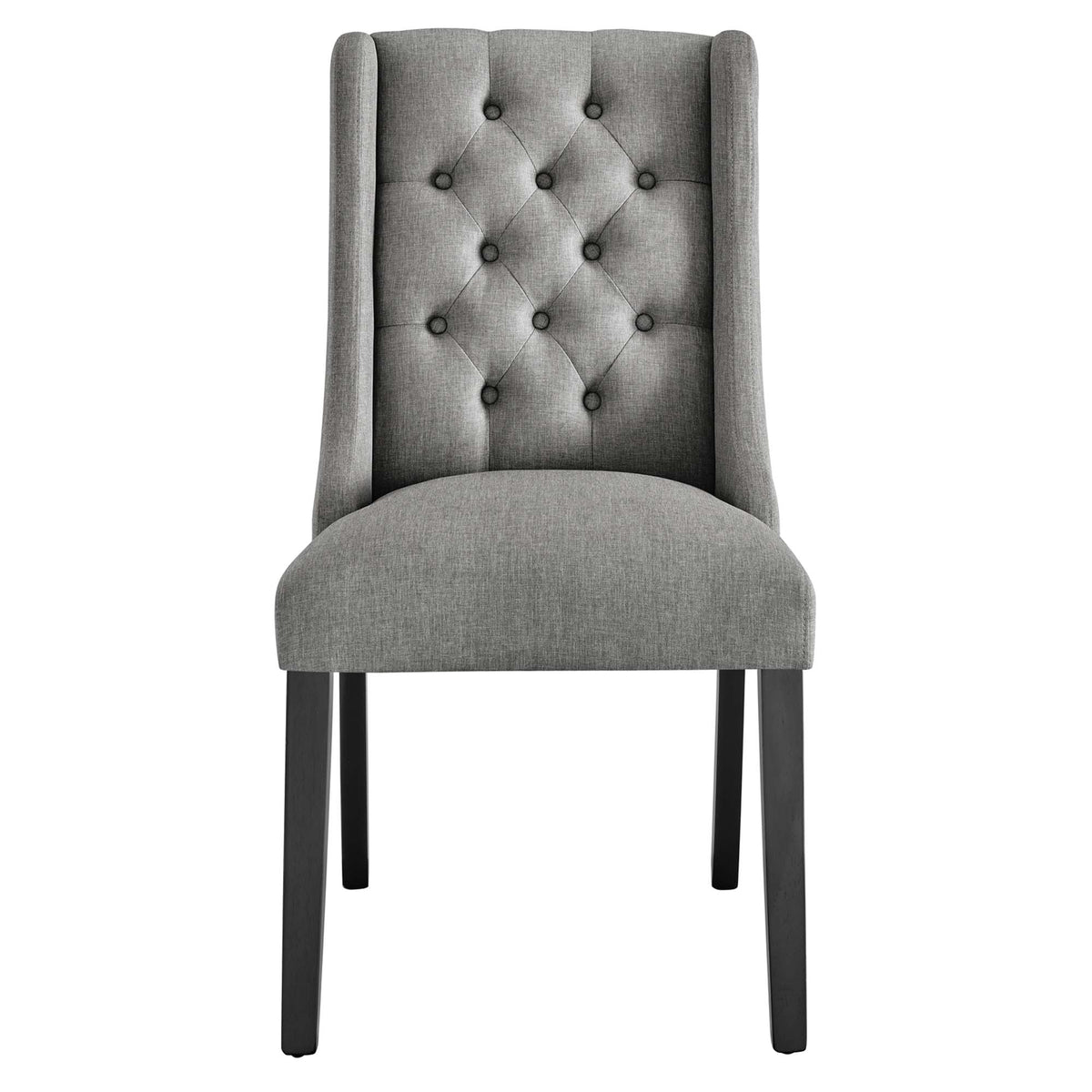 Baronet Button Tufted Fabric Dining Chair - Light Gray