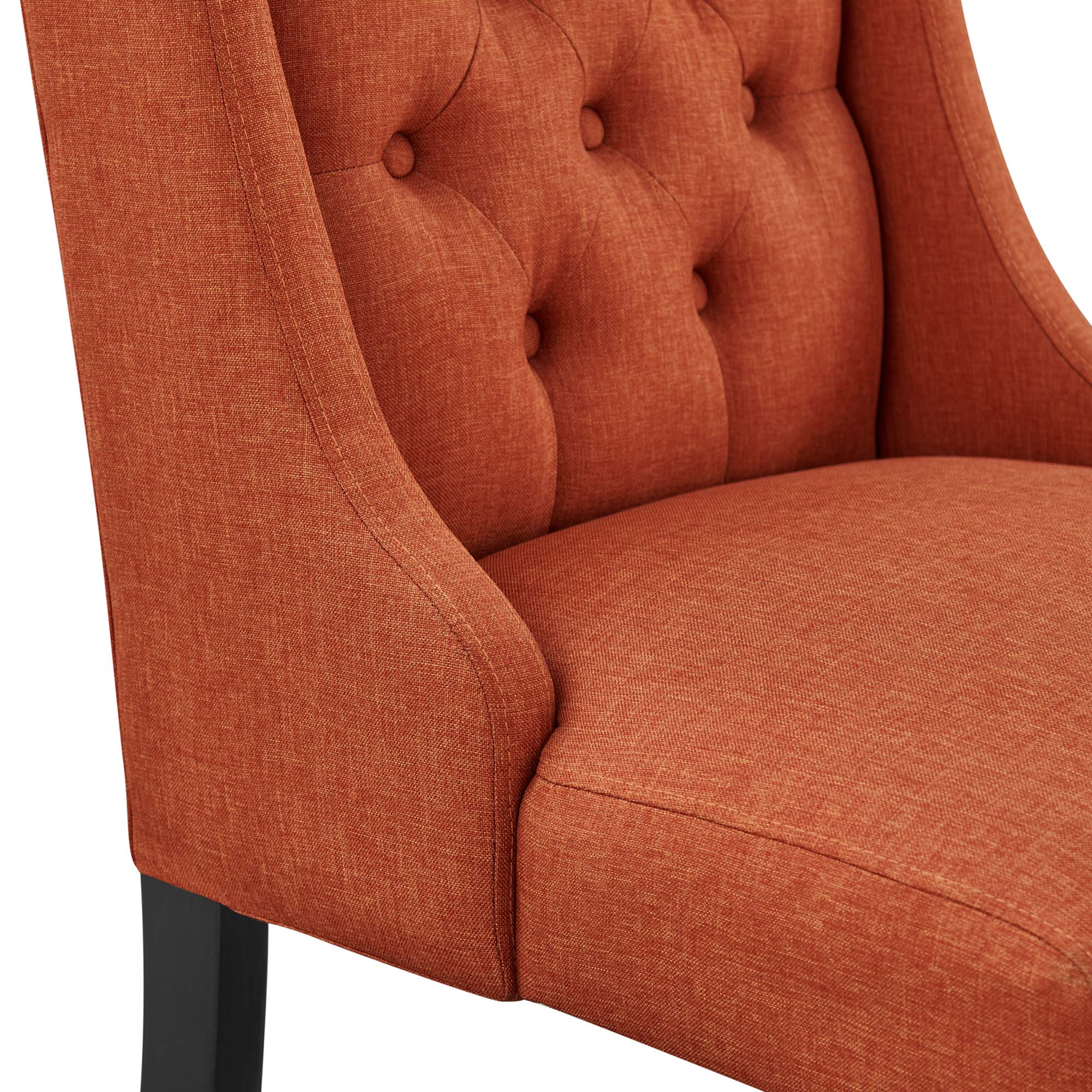 Baronet Button Tufted Fabric Dining Chair - Orange