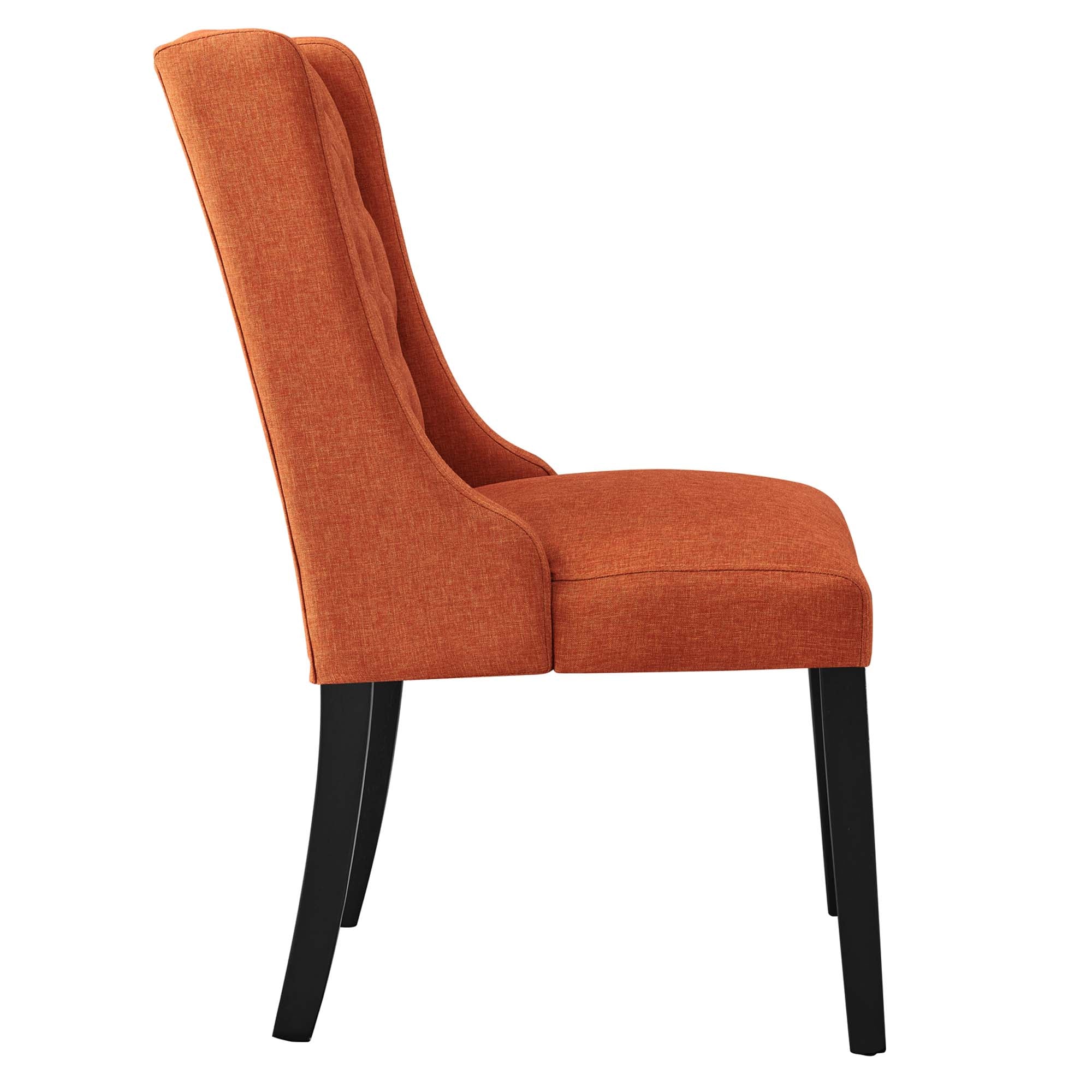 Baronet Button Tufted Fabric Dining Chair - Orange