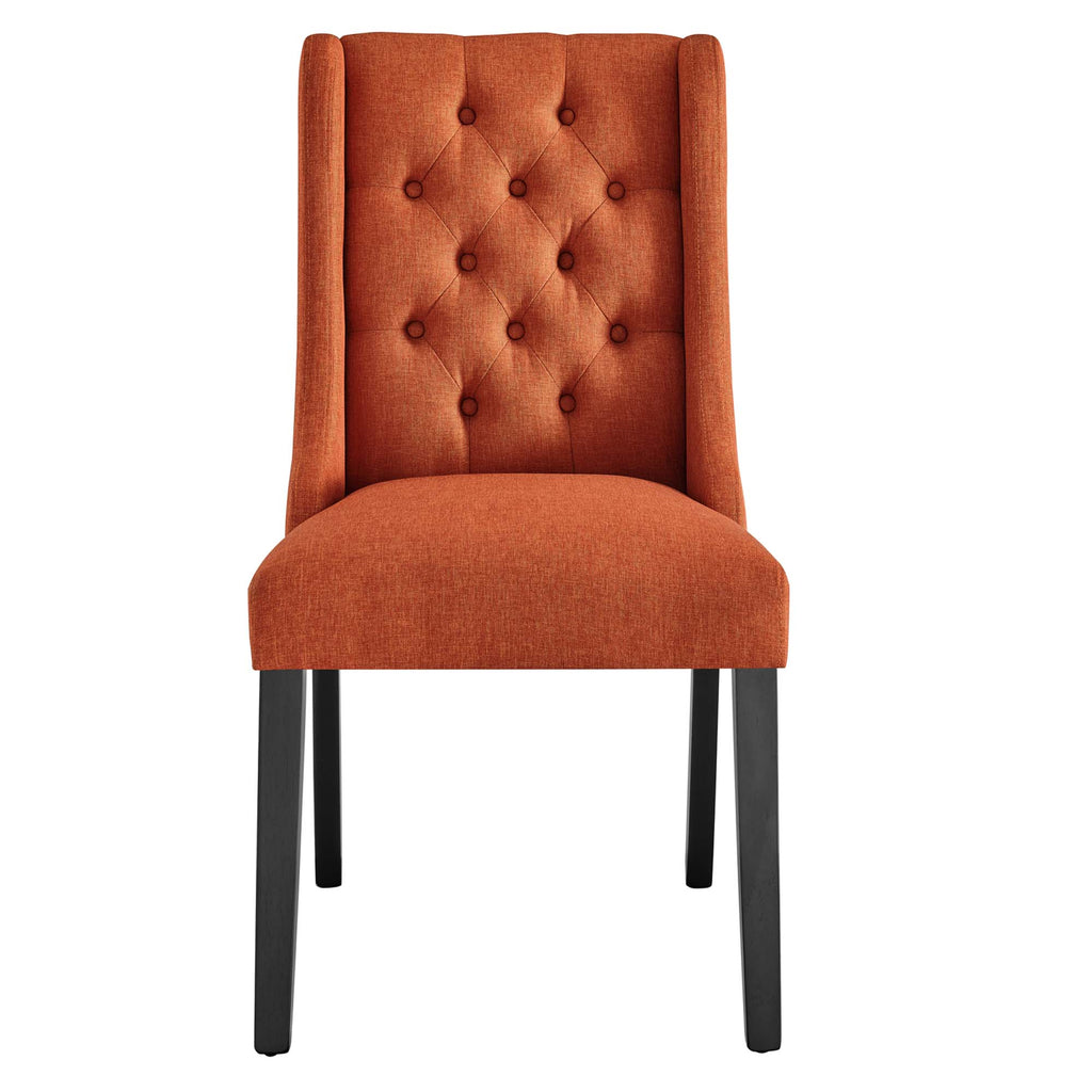Baronet Button Tufted Fabric Dining Chair - Orange