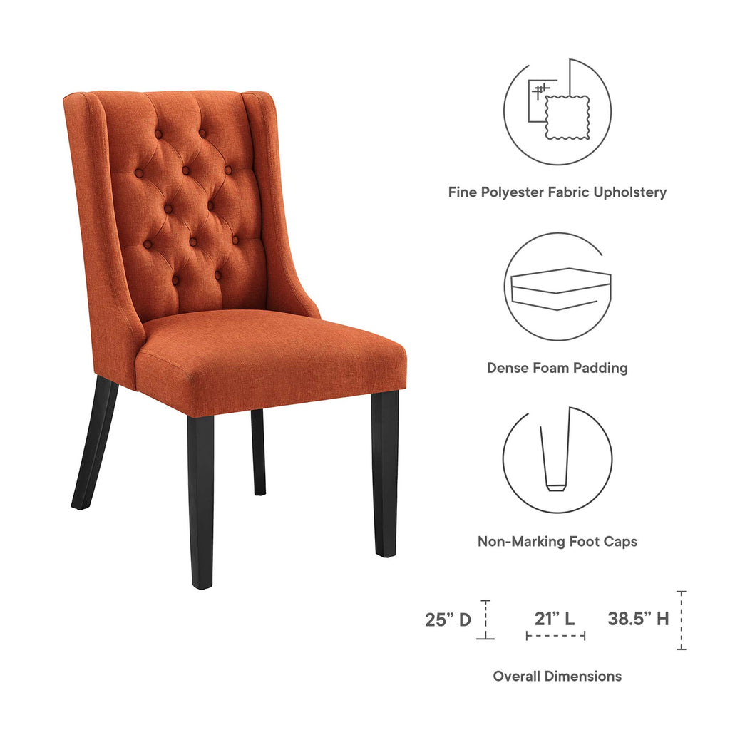 Baronet Button Tufted Fabric Dining Chair - Orange