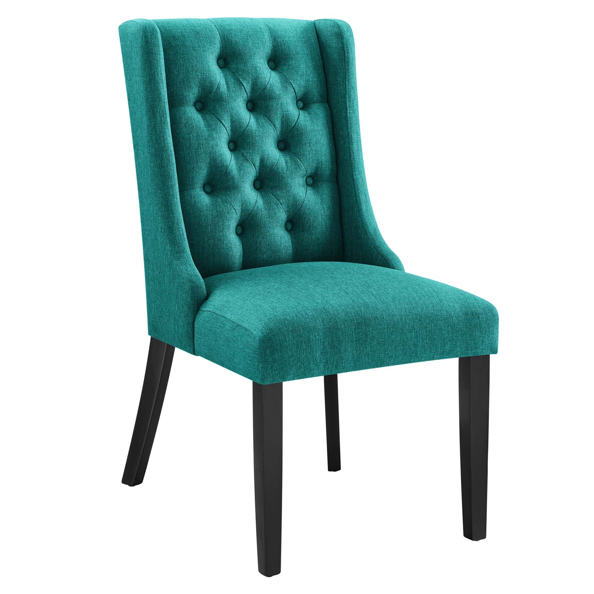 Baronet Button Tufted Fabric Dining Chair - Teal