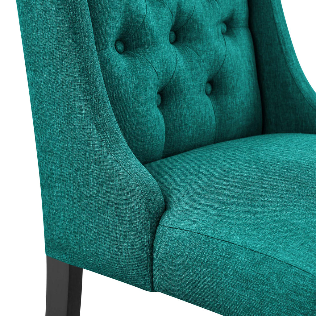 Baronet Button Tufted Fabric Dining Chair - Teal
