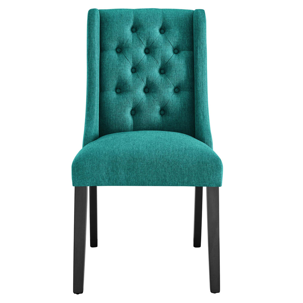Baronet Button Tufted Fabric Dining Chair - Teal