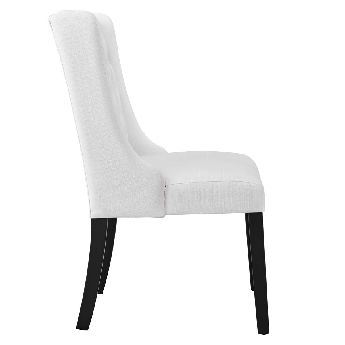 Baronet Button Tufted Fabric Dining Chair - White