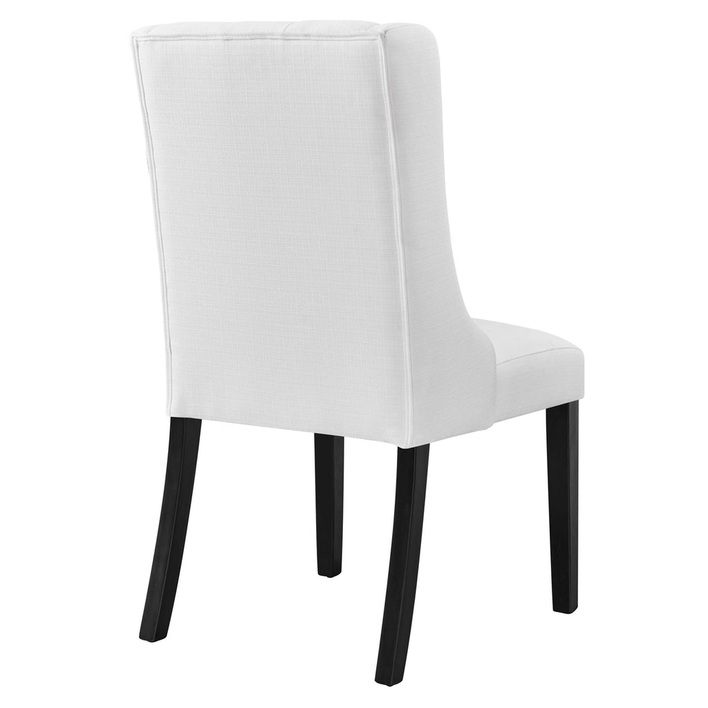 Baronet Button Tufted Fabric Dining Chair - White