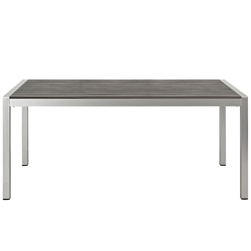 Shore Outdoor Patio Aluminum Dining Table - Silver Gray