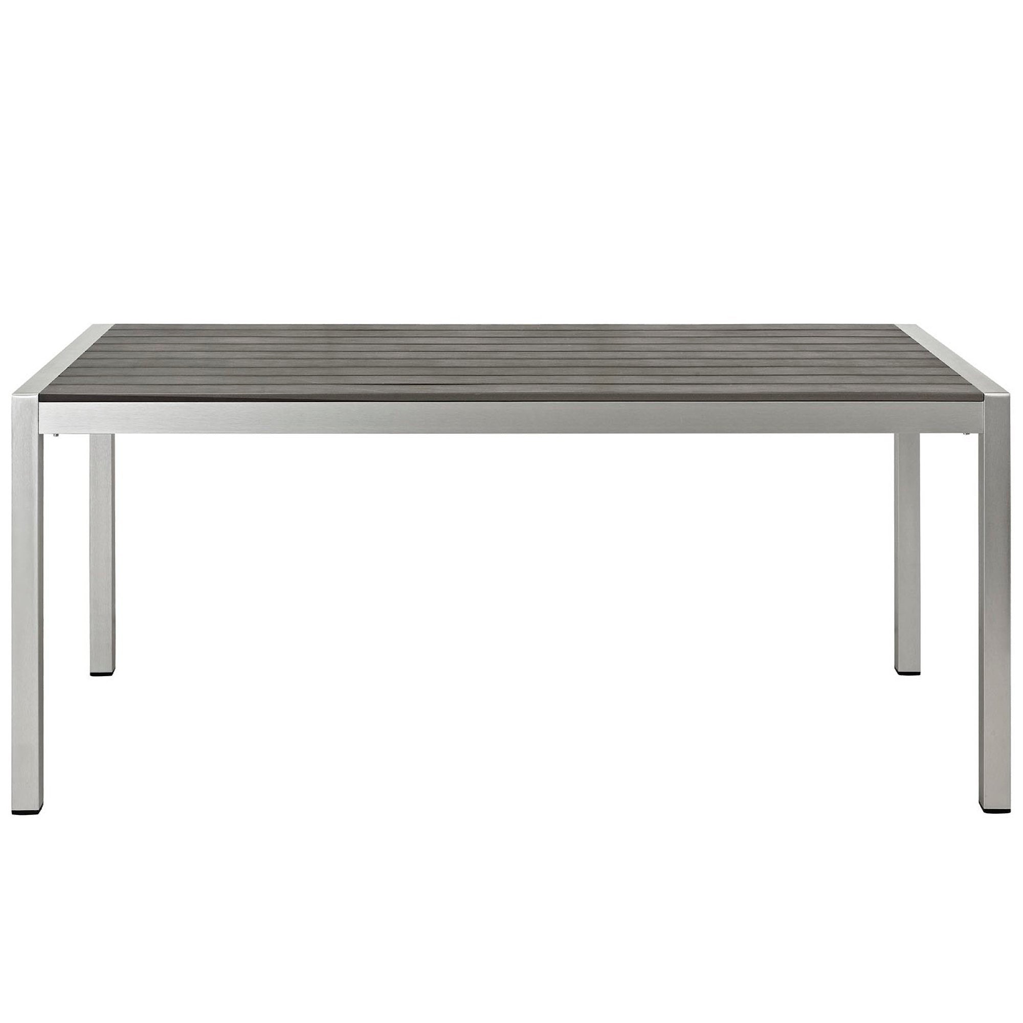 Shore Outdoor Patio Aluminum Dining Table - Silver Gray