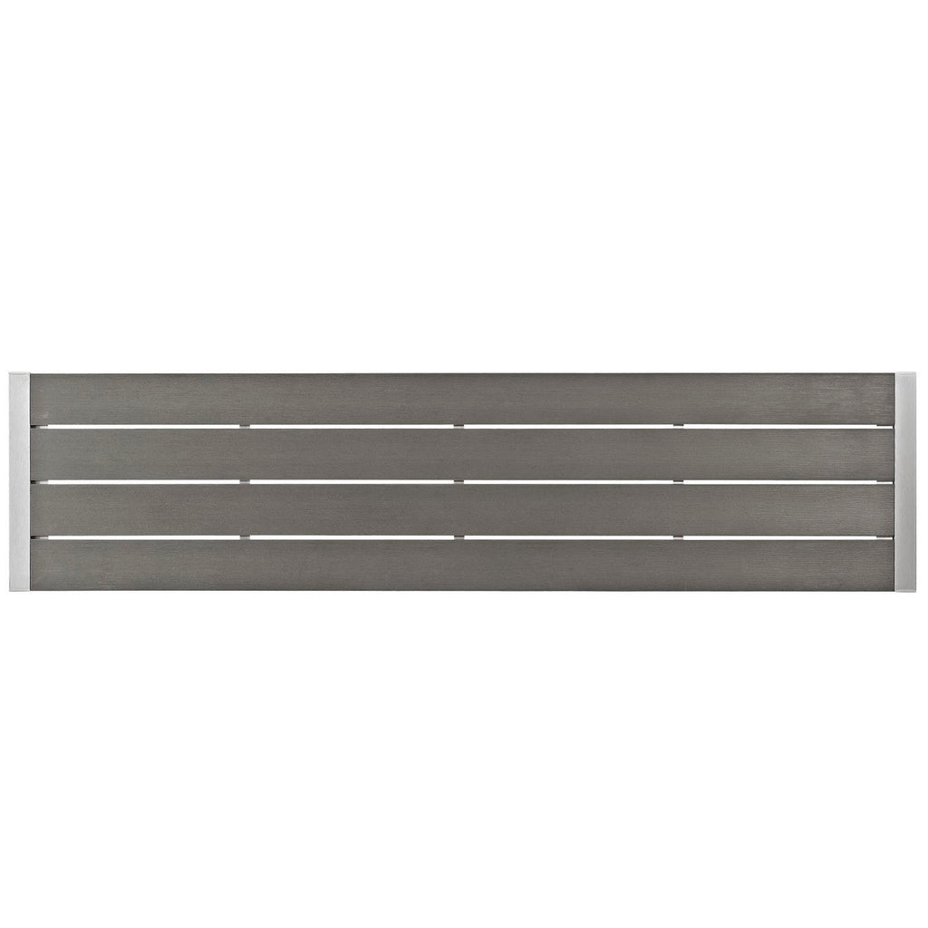 Shore Outdoor Patio Aluminum Bench - Silver Gray