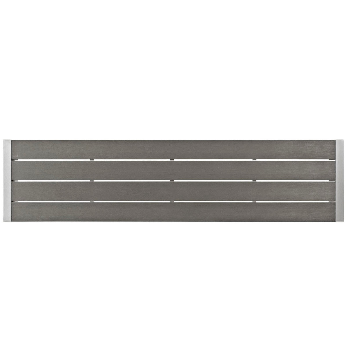 Shore Outdoor Patio Aluminum Bench - Silver Gray