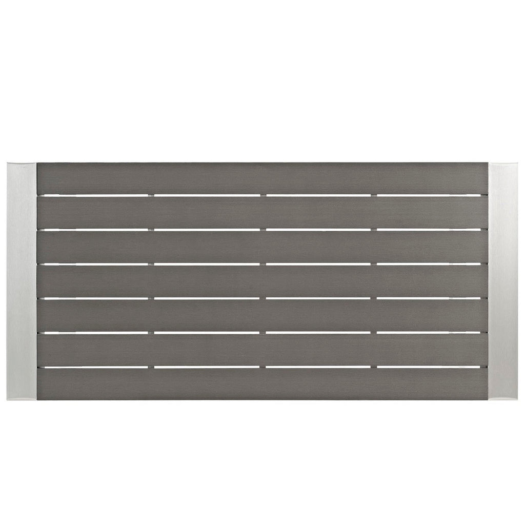 Shore Outdoor Patio Aluminum Rectangle Bar Table - Silver Gray