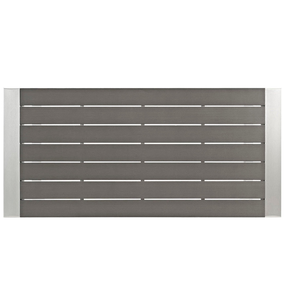 Shore Outdoor Patio Aluminum Rectangle Bar Table - Silver Gray