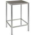 Shore Outdoor Patio Aluminum Bar Table - Silver Gray