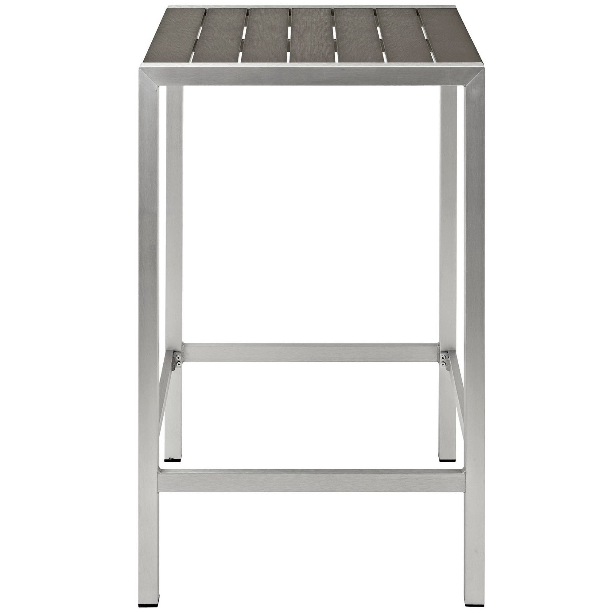 Shore Outdoor Patio Aluminum Bar Table - Silver Gray