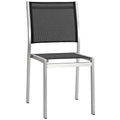 Shore Outdoor Patio Aluminum Side Chair - Silver Black