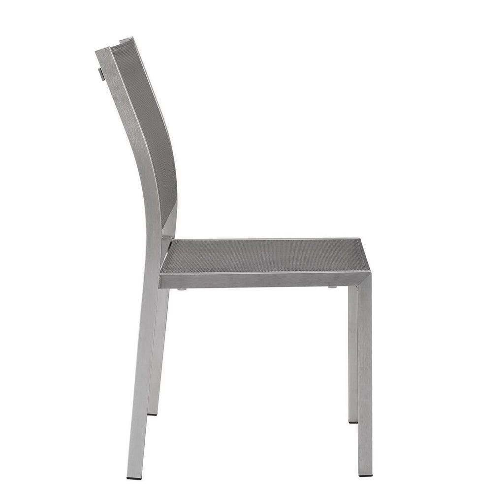 Shore Outdoor Patio Aluminum Side Chair - Silver Gray