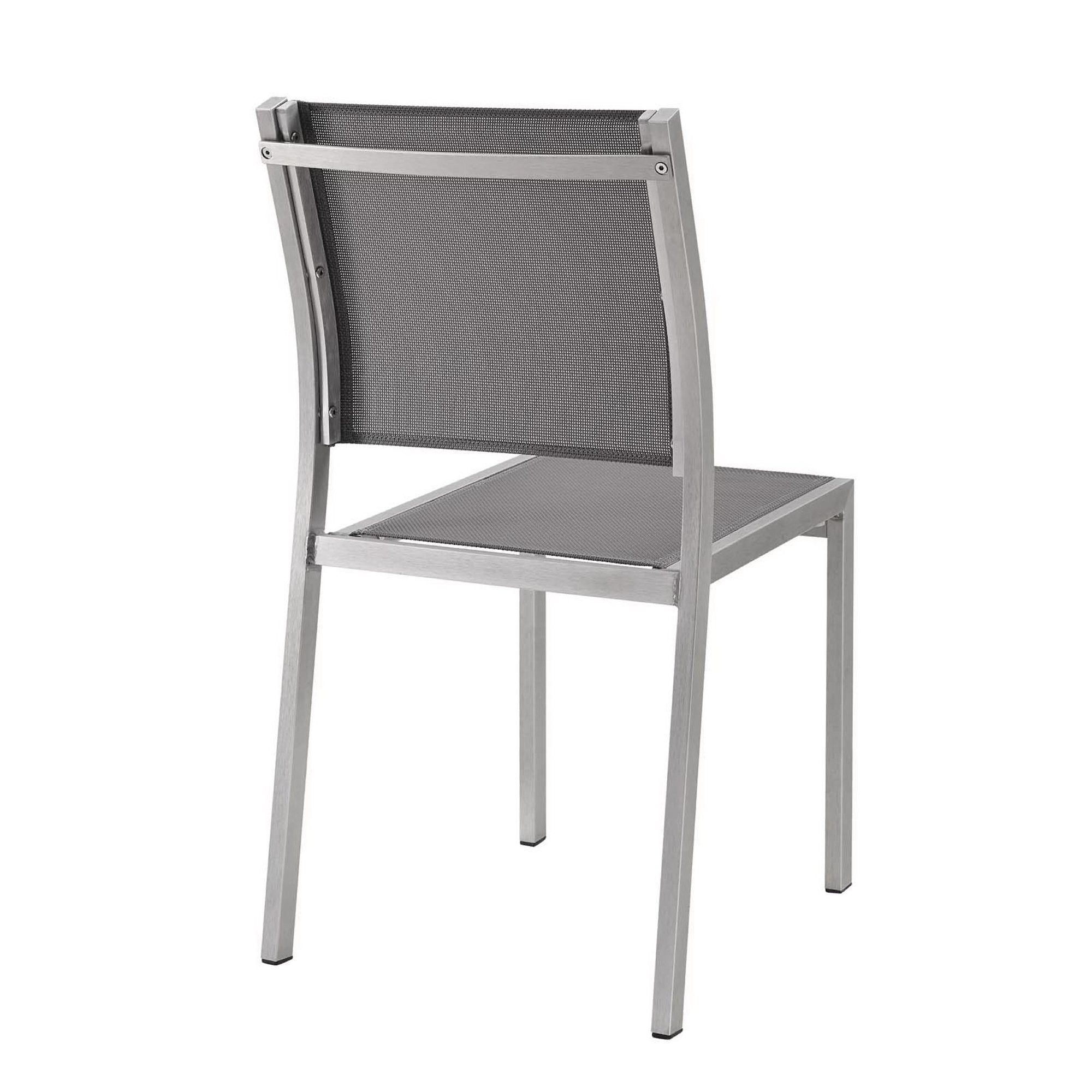 Shore Outdoor Patio Aluminum Side Chair - Silver Gray