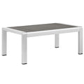 Shore Outdoor Patio Aluminum Coffee Table - Silver Gray