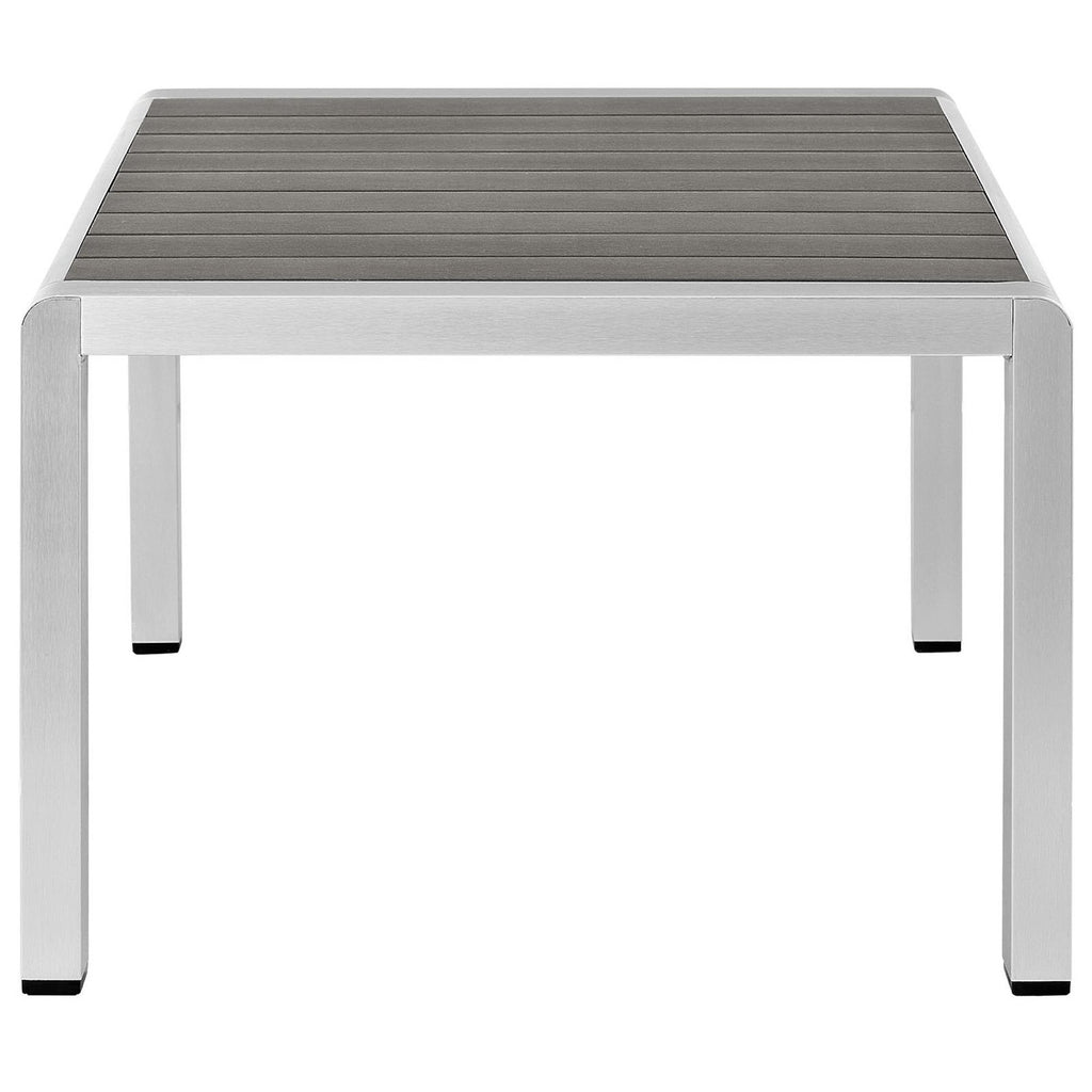 Shore Outdoor Patio Aluminum Coffee Table - Silver Gray