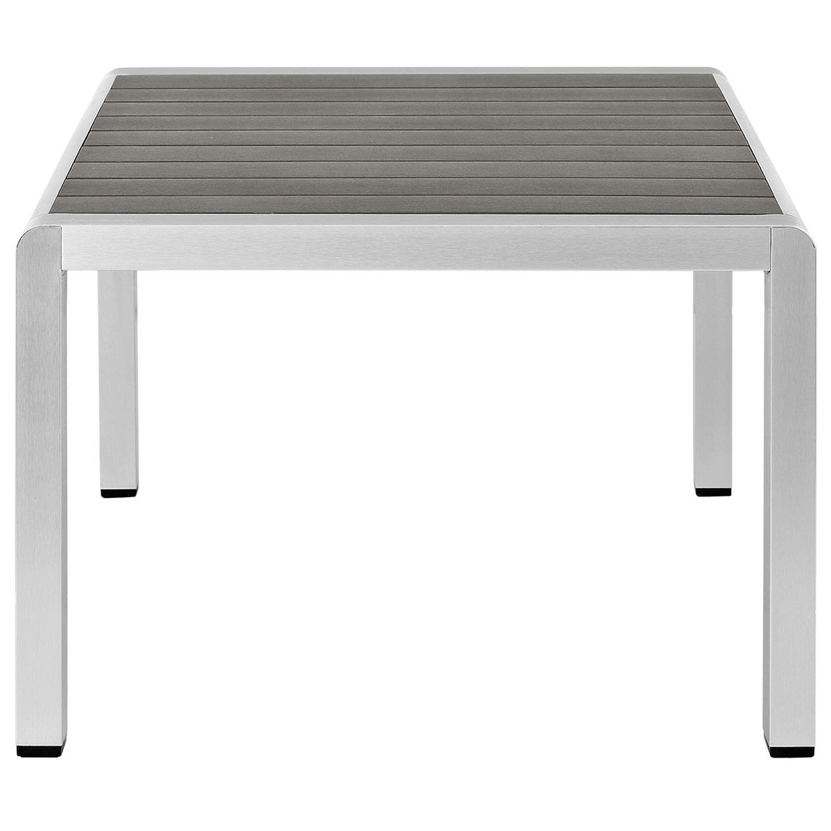 Shore Outdoor Patio Aluminum Coffee Table - Silver Gray