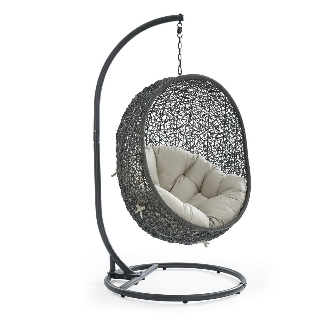 Hide Outdoor Patio Swing Chair With Stand - Gray Beige