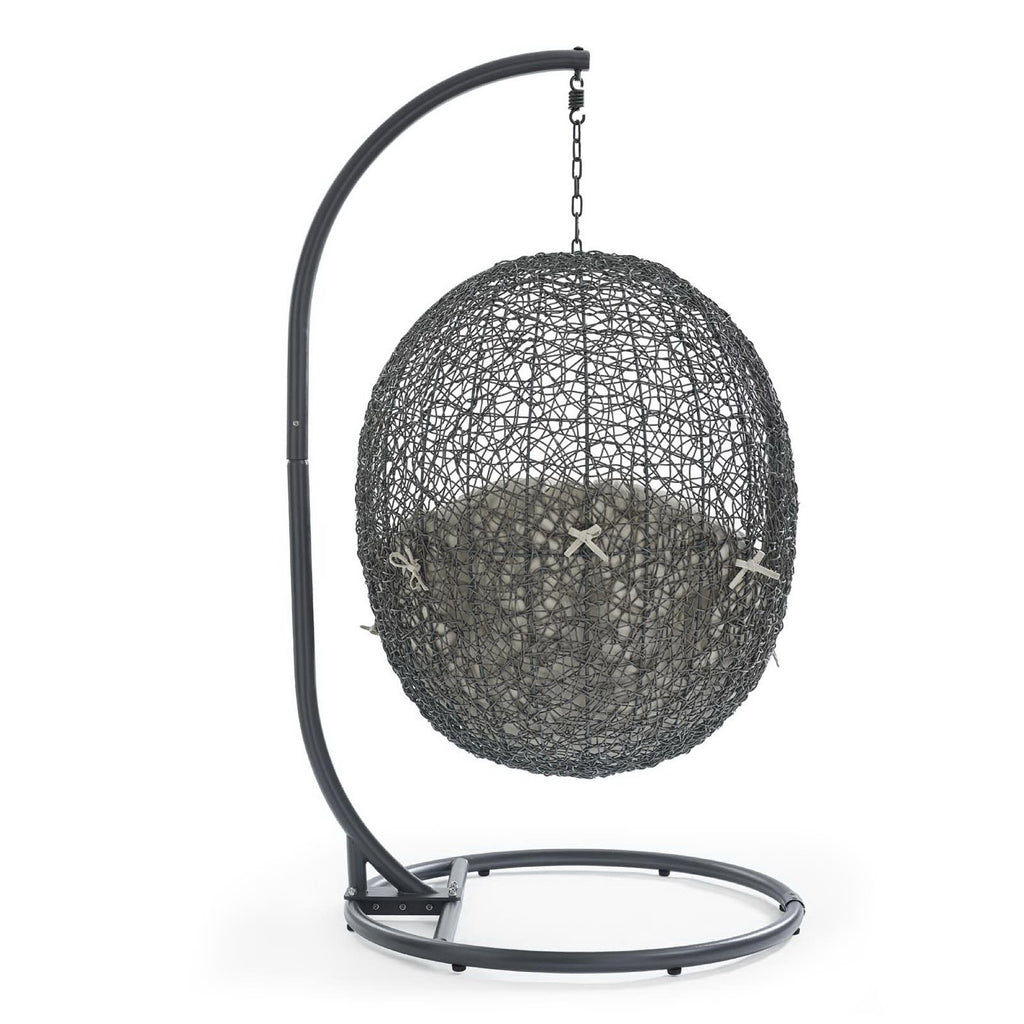 Hide Outdoor Patio Swing Chair With Stand - Gray Beige