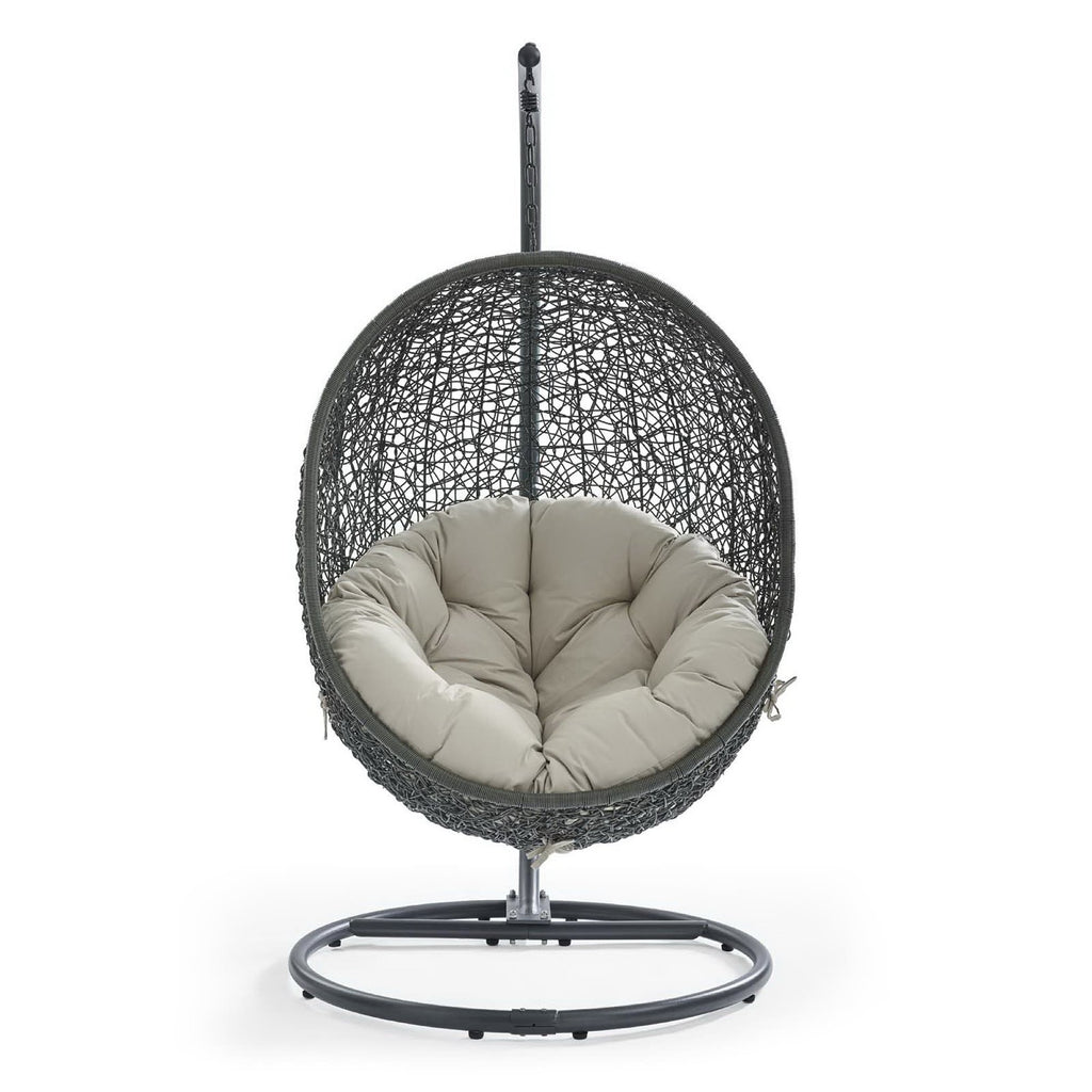 Hide Outdoor Patio Swing Chair With Stand - Gray Beige