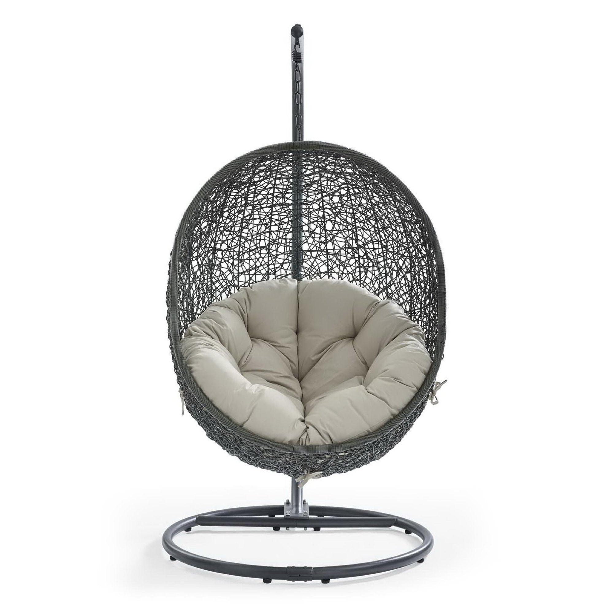 Hide Outdoor Patio Swing Chair With Stand - Gray Beige