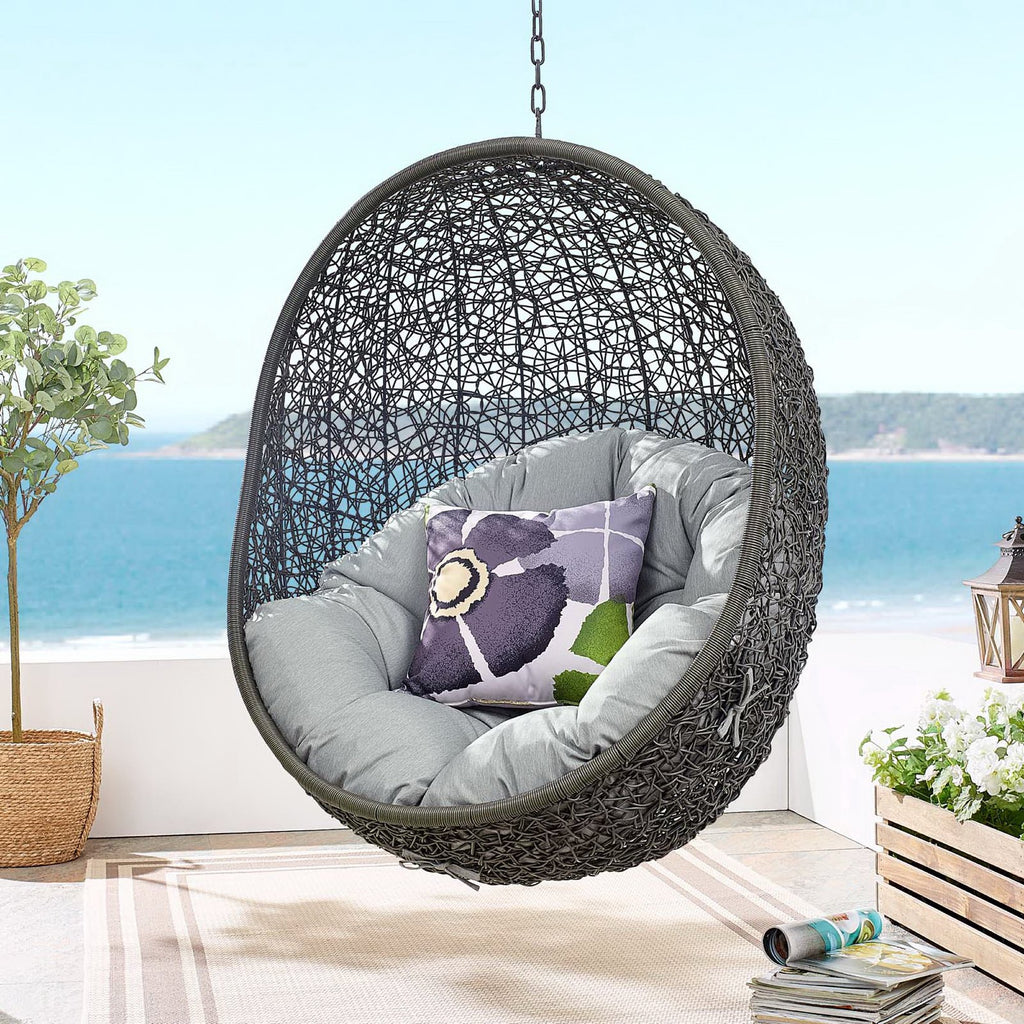 Hide Outdoor Patio Swing Chair With Stand - Gray