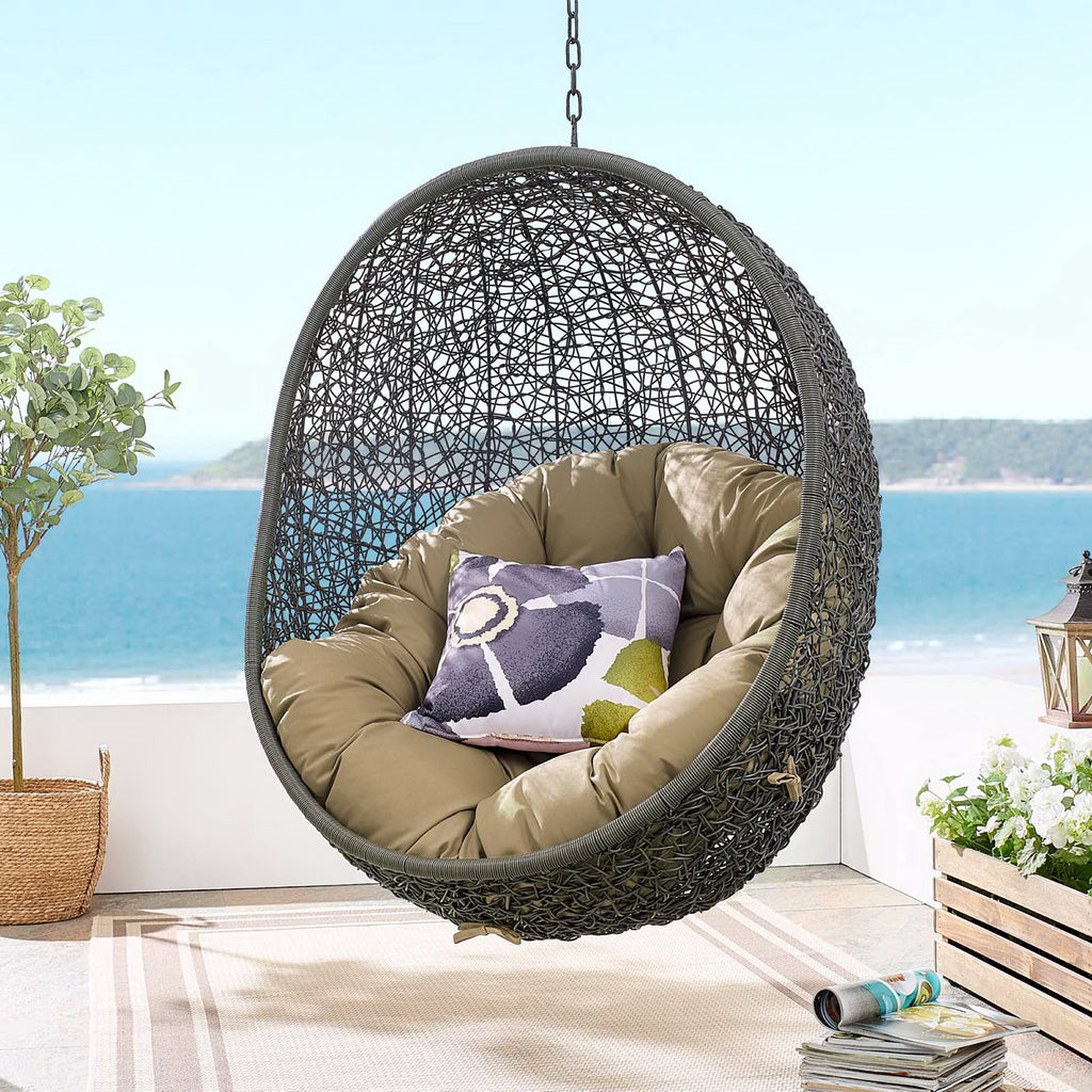 Hide Outdoor Patio Swing Chair With Stand - Gray Mocha