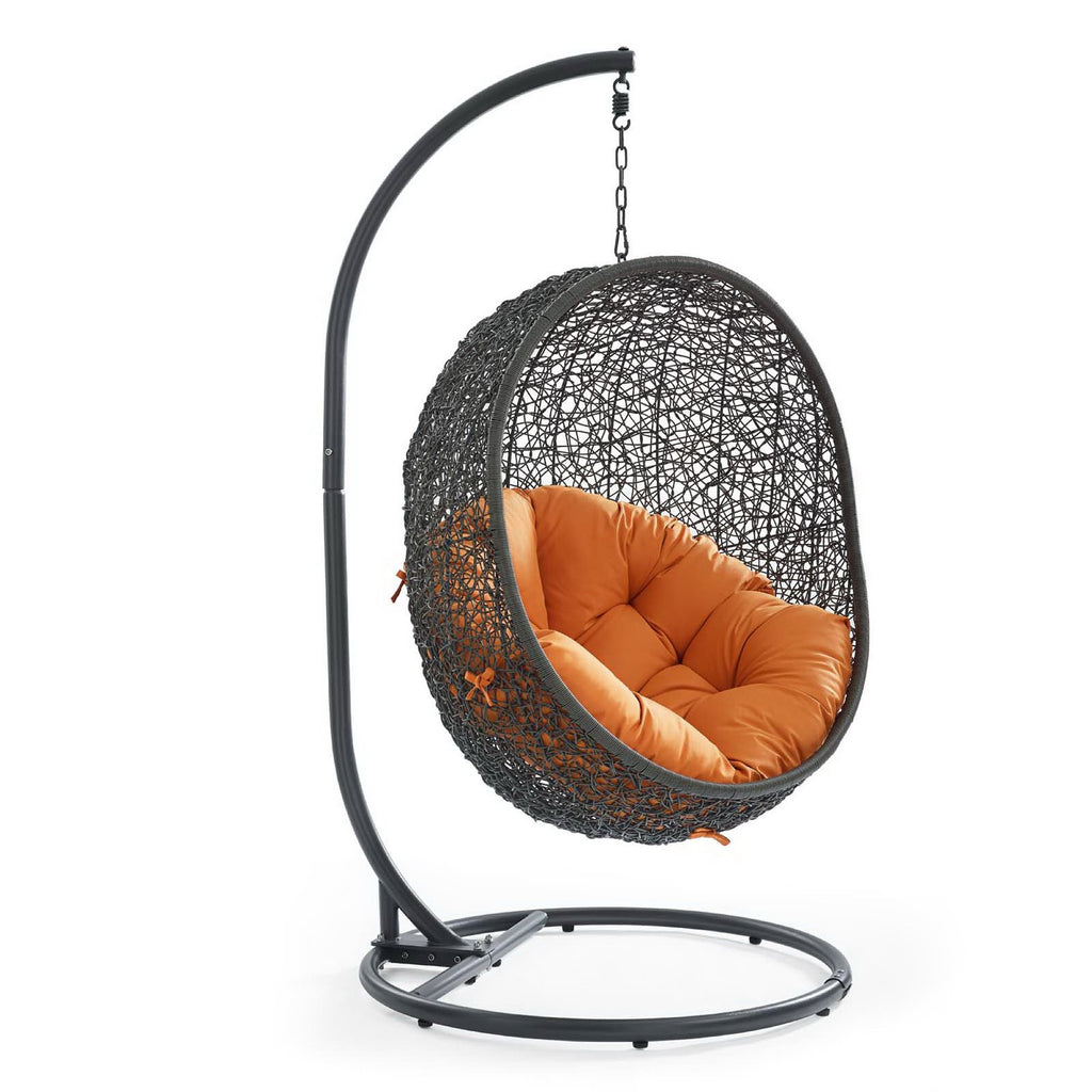 Hide Outdoor Patio Swing Chair With Stand - Gray Orange