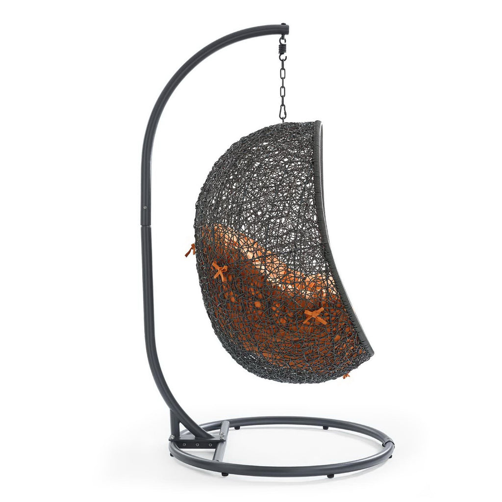 Hide Outdoor Patio Swing Chair With Stand - Gray Orange