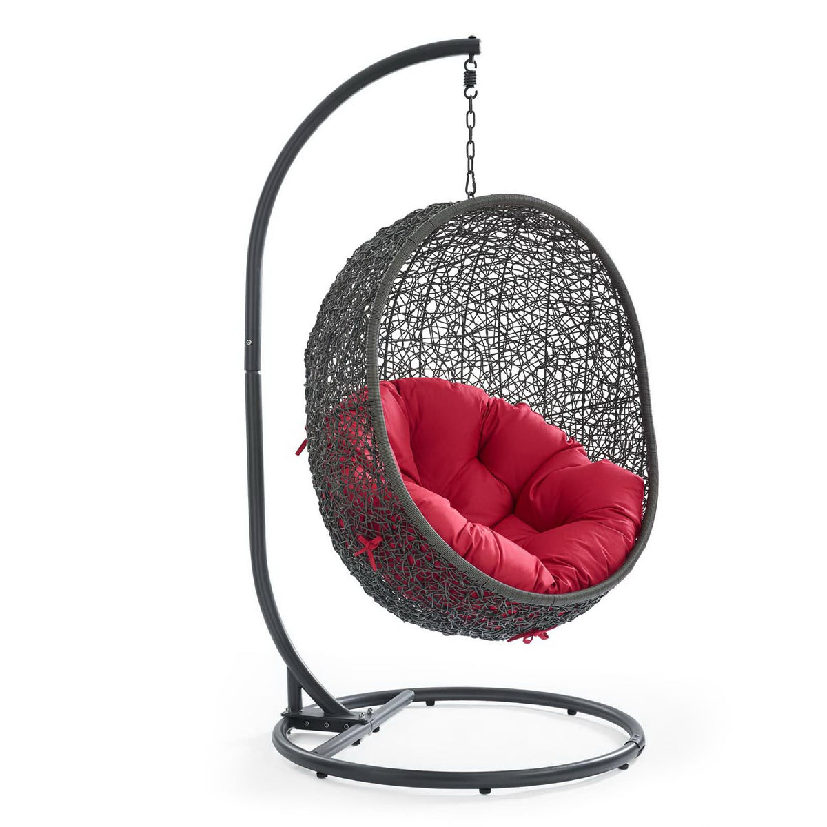 Hide Outdoor Patio Swing Chair With Stand - Gray Red