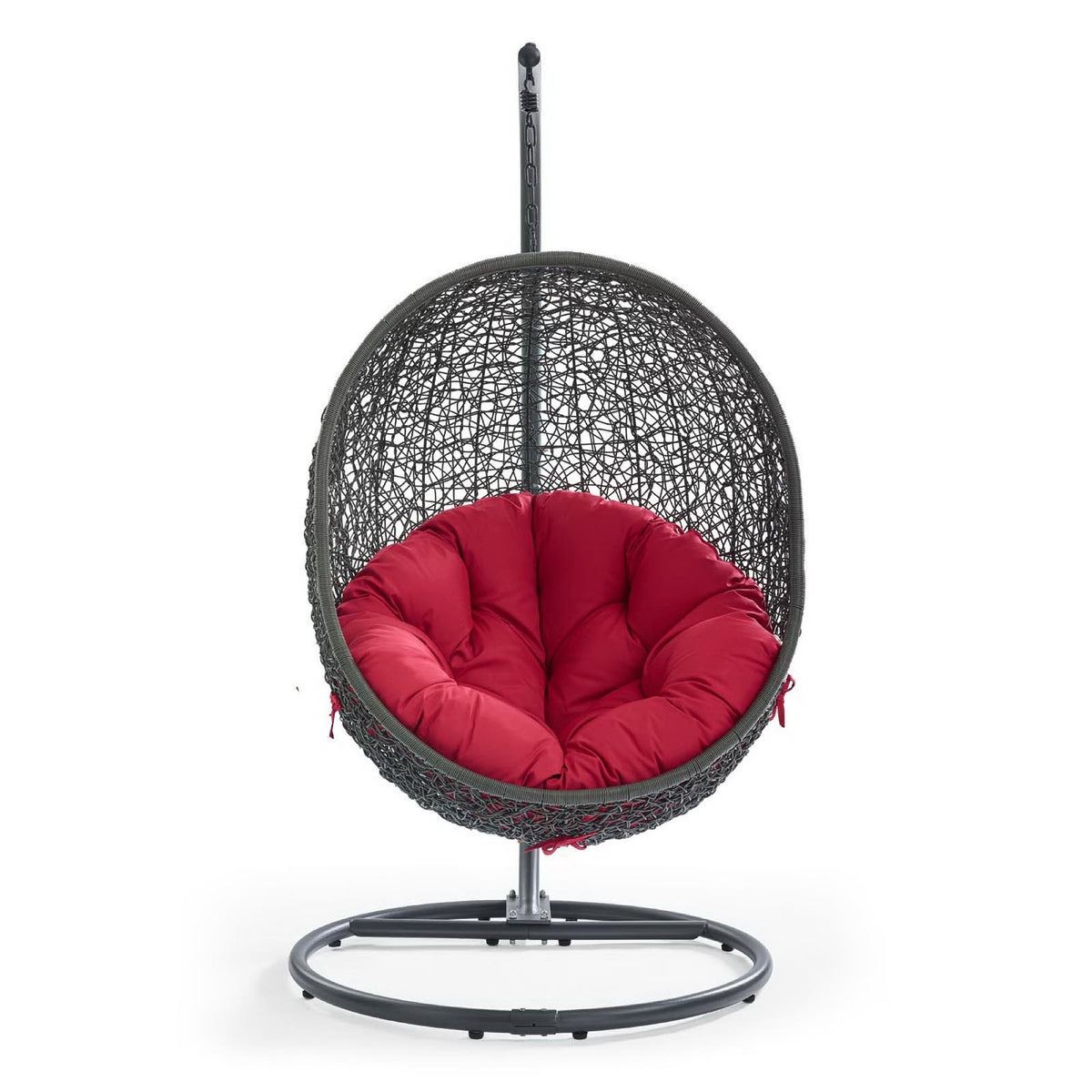 Hide Outdoor Patio Swing Chair With Stand - Gray Red