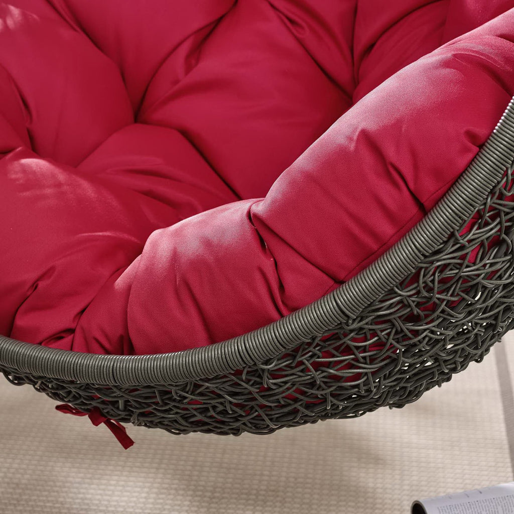 Hide Outdoor Patio Swing Chair With Stand - Gray Red
