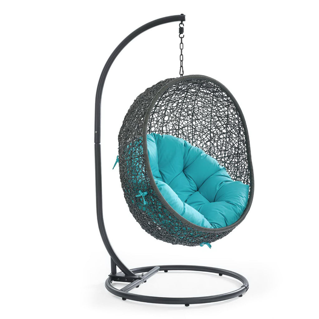 Hide Outdoor Patio Swing Chair With Stand - Gray Turquoise