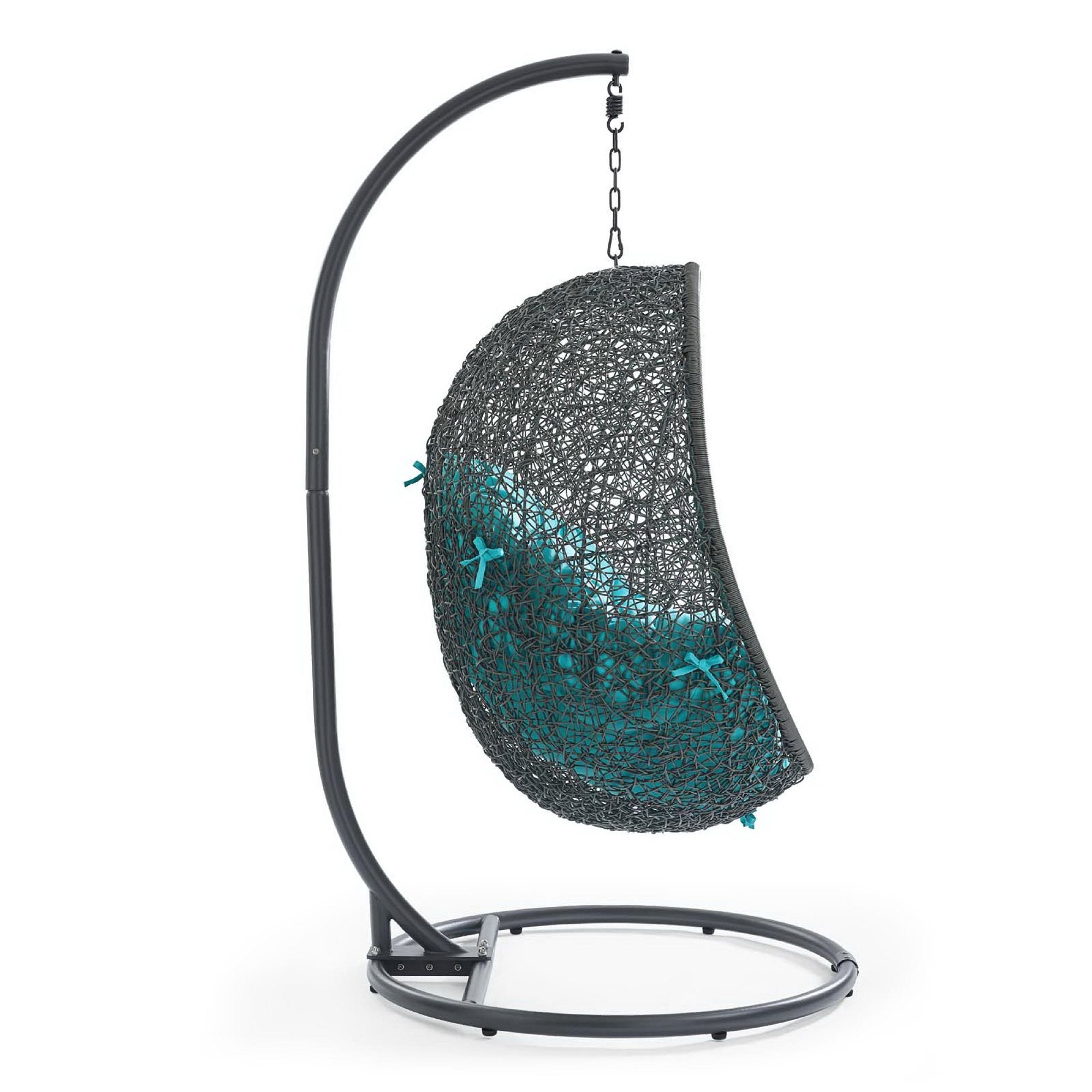 Hide Outdoor Patio Swing Chair With Stand - Gray Turquoise