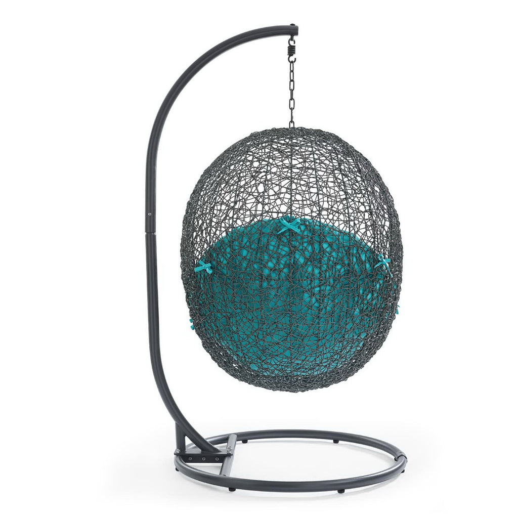 Hide Outdoor Patio Swing Chair With Stand - Gray Turquoise