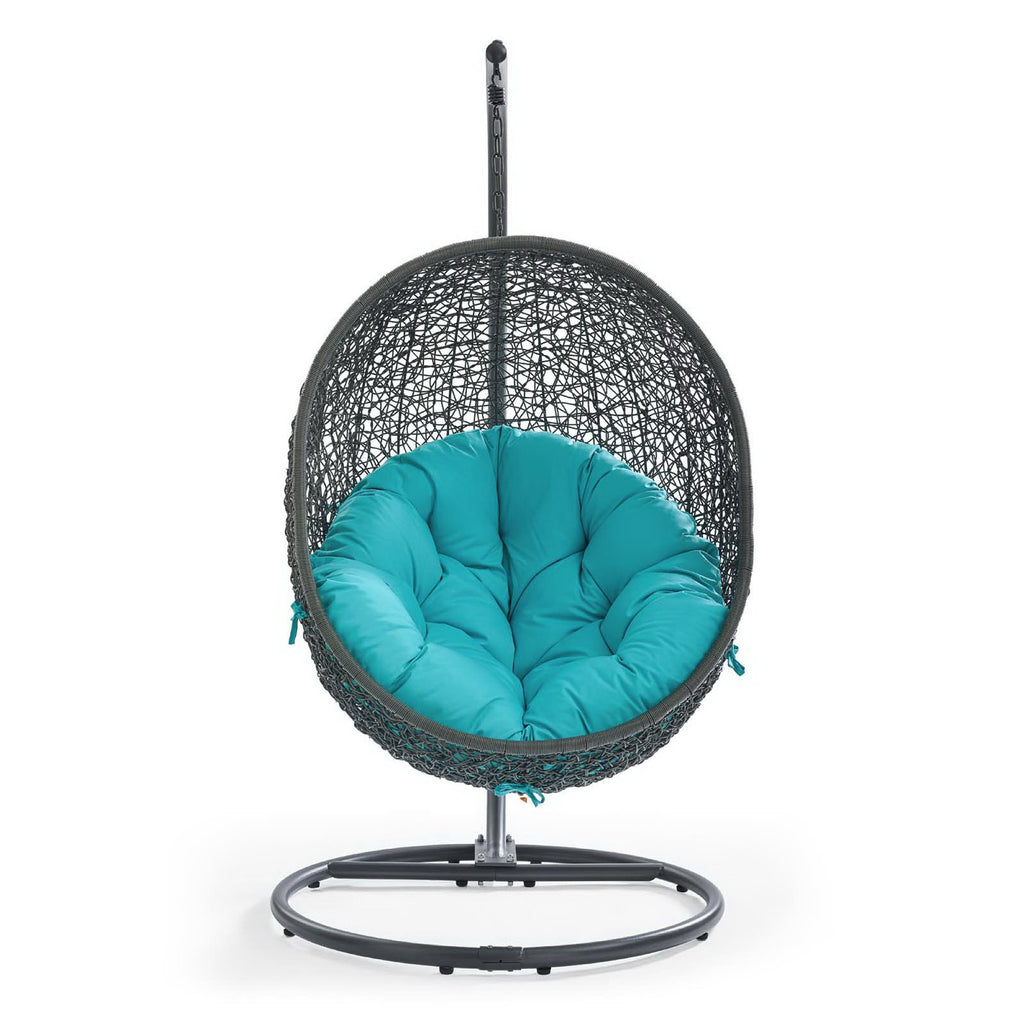 Hide Outdoor Patio Swing Chair With Stand - Gray Turquoise