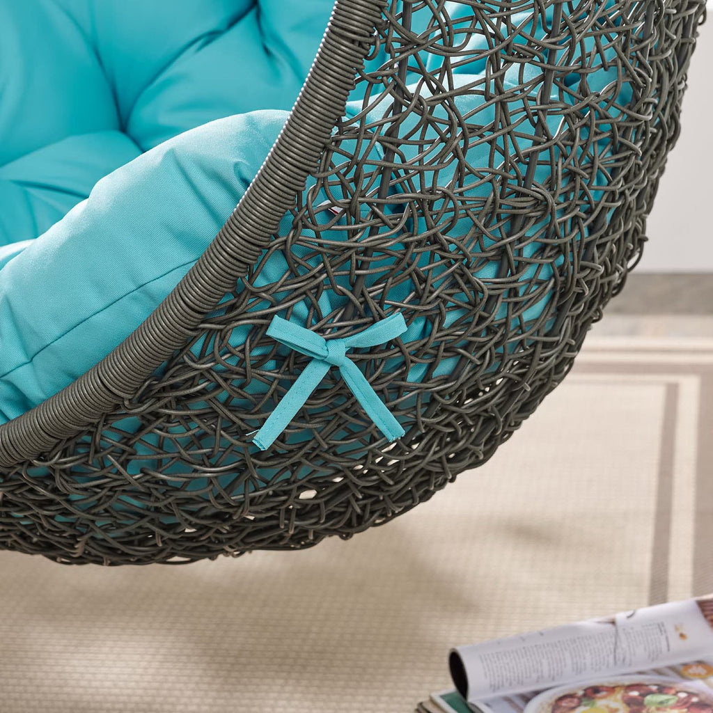 Hide Outdoor Patio Swing Chair With Stand - Gray Turquoise