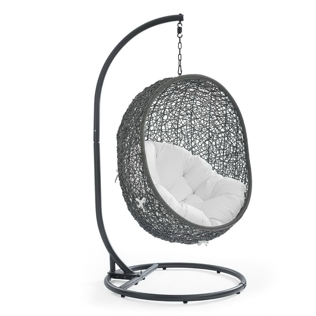 Hide Outdoor Patio Swing Chair With Stand - Gray White